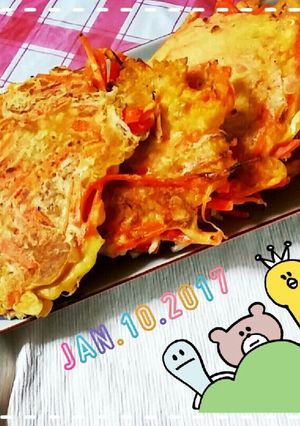 簡単おつまみ☆人参としらすのチヂミ-レシピのメイン写真