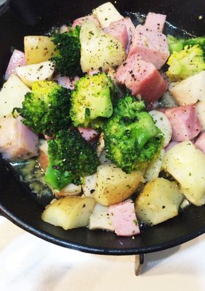 スキレットでベーコンのアヒージョ-レシピのメイン写真