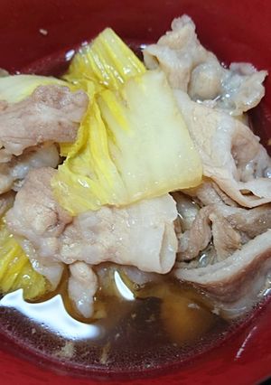 調味料はめんつゆだけ☆豚バラと白菜の旨煮-レシピのメイン写真