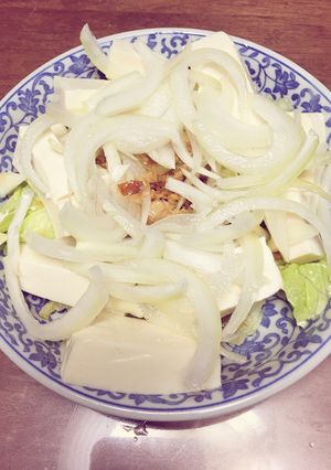 糖質制限☆玉ねぎ豆腐のあまに油サラダ♪-レシピのメイン写真