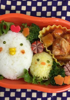 にわとりの親子☆キャラ弁-レシピのメイン写真