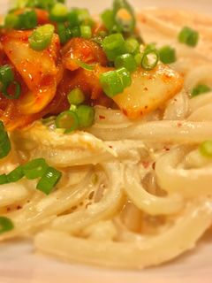 5分で!簡単!明太キムチクリームうどん-レシピのメイン写真