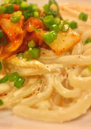 5分で！簡単！明太キムチクリームうどん-レシピのメイン写真
