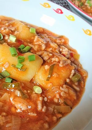 絶品ソース【ひき肉たっぷり芋チリソース】-レシピのメイン写真