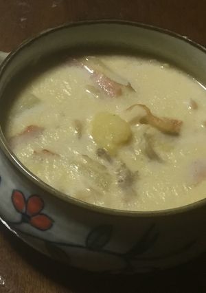 ベーコンと舞茸のクリームスープ-レシピのメイン写真