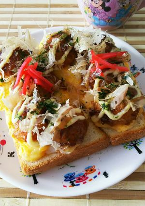 たません風♪たこせん味♪たこ焼きトースト-レシピのメイン写真