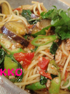 夏野菜パスタ★オクラ&モロ&トマ&ナス-レシピのメイン写真