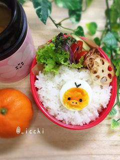 酉年キャラ弁!ゆで卵でキイロイトリ-レシピのメイン写真