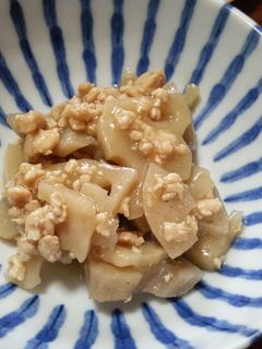 蓮根と挽肉のあんかけ風炒め煮-レシピのメイン写真