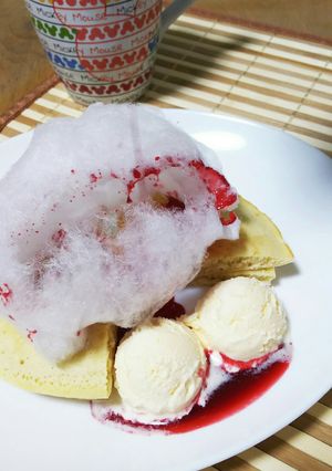 カフェ風♪コットンキャンディーパンケーキ-レシピのメイン写真