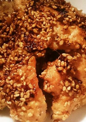 鶏胸肉の甘辛ゴマ味噌焼き♪-レシピのメイン写真