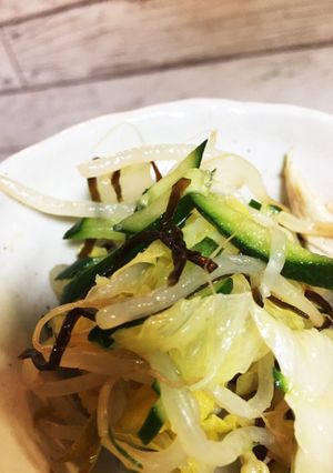 白菜もやし蒸しどりの塩昆布あえ-レシピのメイン写真