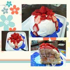 รูปของ ロールケーキ de ドームケーキ♪