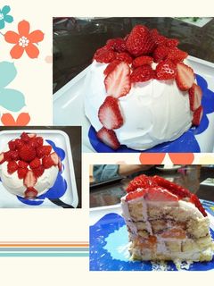 ロールケーキ de ドームケーキ♪-レシピのメイン写真