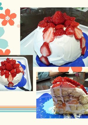 ロールケーキ de ドームケーキ♪-レシピのメイン写真