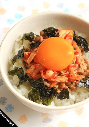 韓国風！納豆＋キムチTKG-レシピのメイン写真