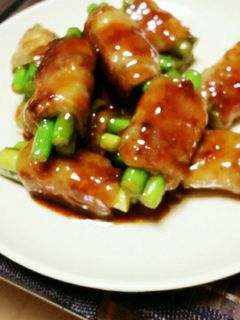 ニンニクの芽の豚肉巻き-レシピのメイン写真