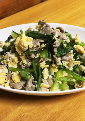 豚コマと小松菜の炒め物-レシピのメイン写真