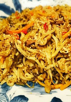 豚こまとモヤシのピリ辛高菜炒め-レシピのメイン写真