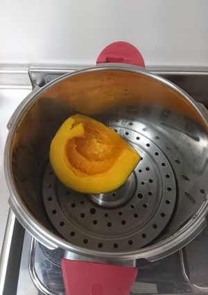 圧力鍋蒸しかぼちゃ時間短縮＜備忘録＞-レシピのメイン写真