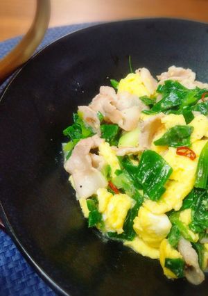 ＊豚肉と分葱のふわふわたまご炒め＊-レシピのメイン写真