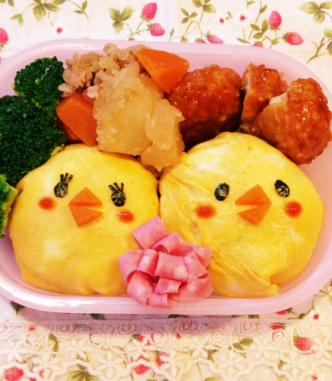 キャラ弁♡オムライスのひよこちゃんズ by あやぴよこ 【クックパッド