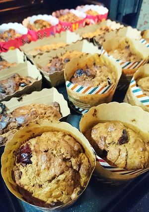グラハム粉と強力粉のチョコバナナマフィン-レシピのメイン写真
