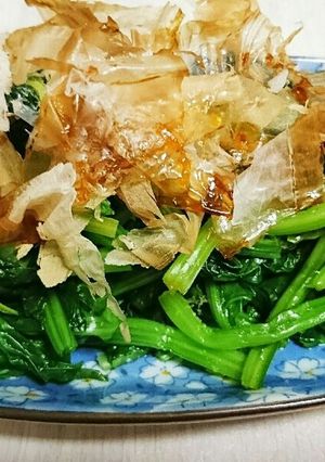 超簡単！ほうれん草の胡麻油風味お浸し！-レシピのメイン写真