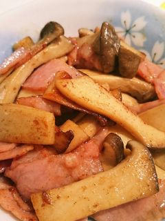 エリンギとベーコンのバター醤油炒め-レシピのメイン写真