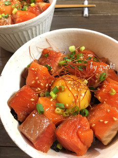 サーモンユッケ丼-レシピのメイン写真