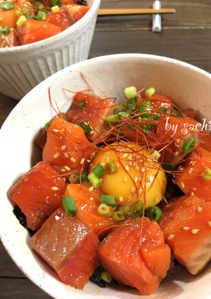 サーモンユッケ丼-レシピのメイン写真