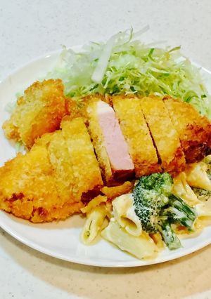厚切りハム♡カツの、トンカツ♡風盛り付け-レシピのメイン写真
