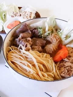 ひやむぎですき焼きの〆-レシピのメイン写真