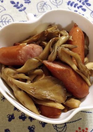 舞茸ウインナーの麺つゆバター柚子胡椒炒め-レシピのメイン写真