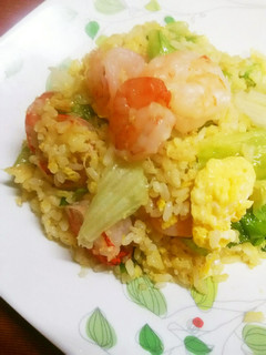絶品!レタスと海老DE海鮮パラパラ炒飯♪-レシピのメイン写真