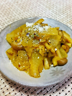 玉ねぎとしめじのカレー風炒め-レシピのメイン写真