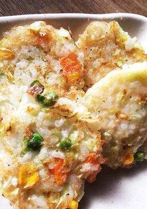 一歳 ご飯入りお好み焼き 卵不使用-レシピのメイン写真