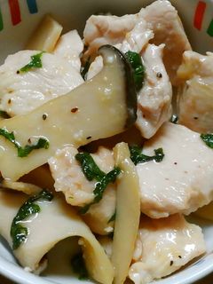 簡単!鶏むね肉ときのこの大葉 塩焼き♪-レシピのメイン写真