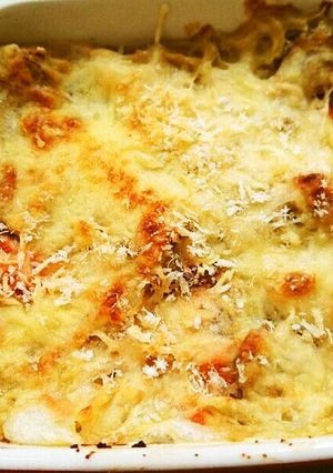 ベビーホタテともちのたらこ豆乳グラタン-レシピのメイン写真