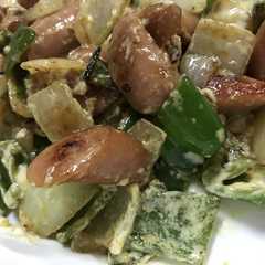 รูปของ ウインナーと野菜のカレーマヨネーズ炒め♬