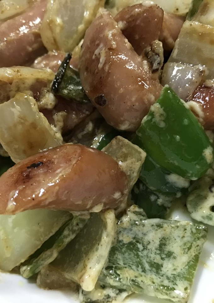 ウインナーと野菜のカレーマヨネーズ炒め♬-レシピのメイン写真