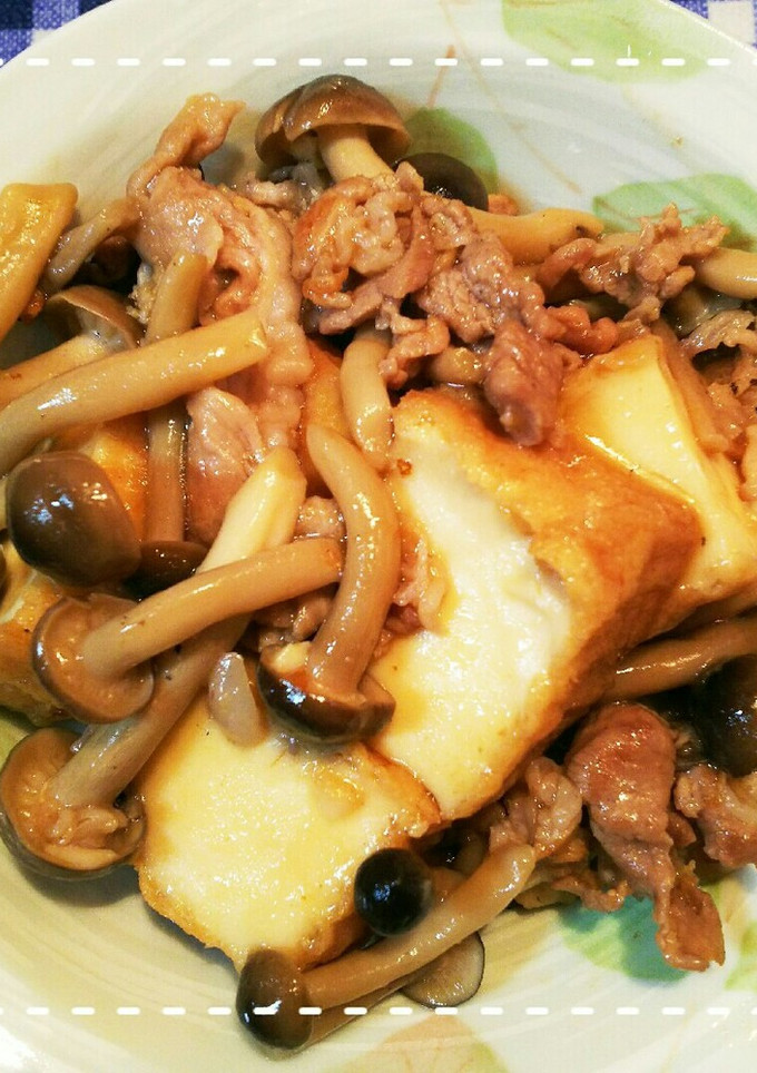 簡単！豚肉と厚揚げとしめじの炒め煮-レシピのメイン写真