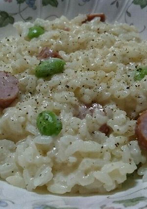 枝豆とウインナーのチーズリゾット-レシピのメイン写真