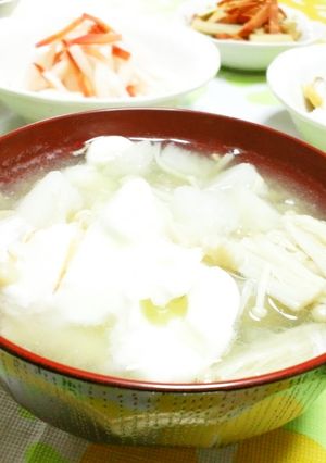 エノキ・長芋・落とし卵のスープ-レシピのメイン写真