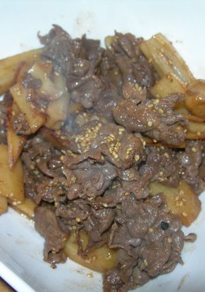 繊維たっぷり!れんこんと牛肉の旨炒め-レシピのメイン写真
