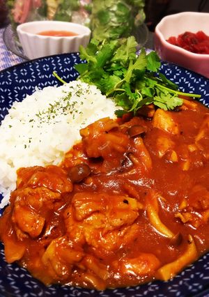 キノコと鶏肉のカレー＊野菜ジュース使用-レシピのメイン写真