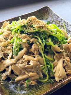 豆苗とキノコでレンチン★温サラダ-レシピのメイン写真