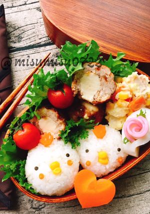 【キャラ弁】簡単☆鶏おにぎり弁当-レシピのメイン写真