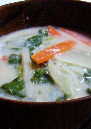 かき菜で作る粕汁-レシピのメイン写真