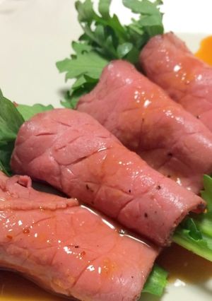 やわらか春菊とローストビーフのサラダ-レシピのメイン写真